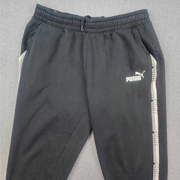 Puma Mens XL Black Sweatpants with Drawstring and Pockets - Picture 3 of 11